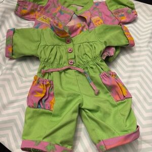 Cabbage Patch Designer Line Green and Pink Jumpsuit with Matching g Jacket